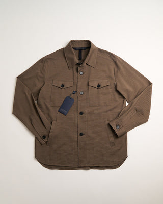 Harris Wharf London Coolmax Seersucker Shirt Jacket Brown 1 462