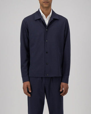 Harris Wharf London Coolmax Seersucker Coach Jacket Navy 1