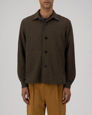 Harris Wharf London Bicolour Frise Shirt Jacket Olive 1