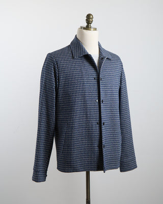 Harris Wharf London Squares Melange Coach Jacket Navy  White 1323