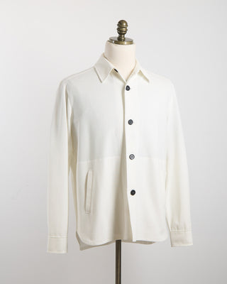 Harris Wharf London Loro Piana Fabric Honeycomb Shirt Jacket Off White 1502