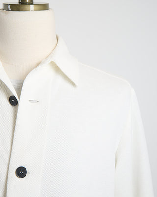 Harris Wharf London Loro Piana Fabric Honeycomb Shirt Jacket Off White 1505