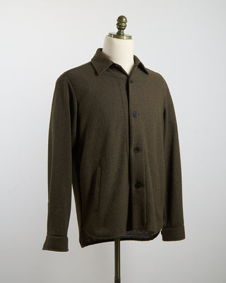 Harris Wharf London Bicolour Frise Shirt Jacket Olive 1334