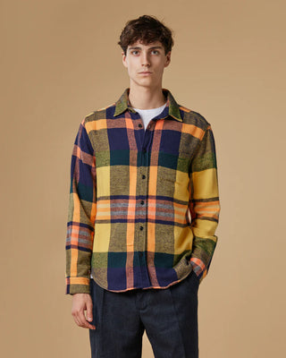 Portuguese Flannel Tirol Bold Plaid Flannel Shirt Yellow 1