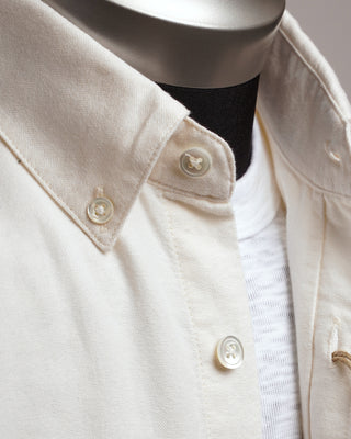 Portuguese Flannel Belavista Slightly Off White Oxford Shirt Off White  2