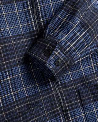Portuguese Flannel 3D Jacquard Jolla Full Zip Overshirt Blue 14