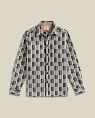Portuguese Flannel Merino Wool Jacquard Chunky Overshirt Multi 1
