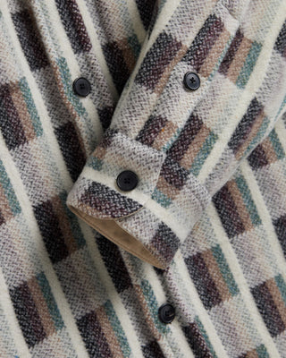 Portuguese Flannel Merino Wool Jacquard Chunky Overshirt Multi 2