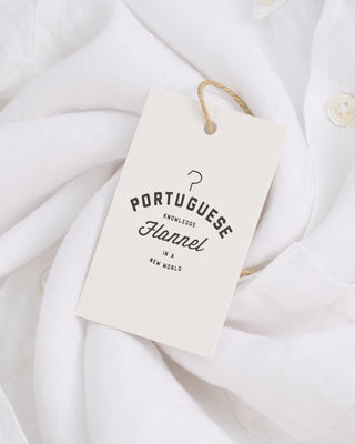 Portuguese Flannel 100% Linen White Short Sleeve Shirt White 1 4