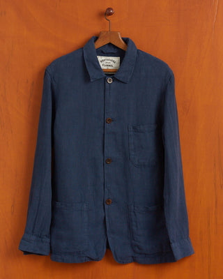 Portuguese Flannel Labura Washed Linen Jacket Navy SS24 