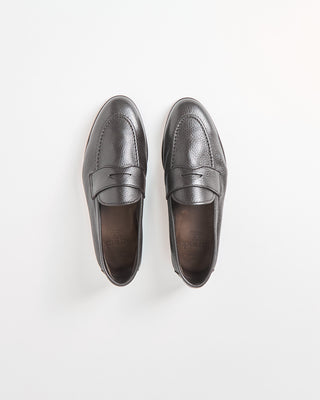 Berwick Unlined Pebbled Leather Flex Loafers Chocolate 518