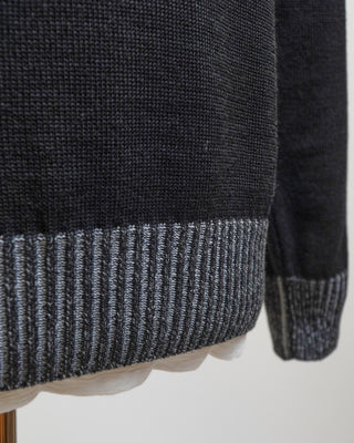 Paul  Shark Black Wool 1/2 Zip Sweater With Iconic Badge Black  5