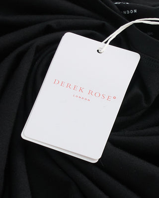 Derek Rose Micro Modal Basel Solid Black Crew Neck T Shirt Black 1 5