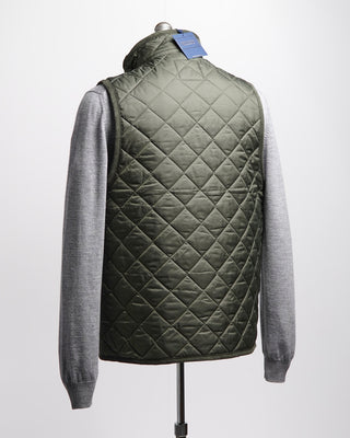 Lavenham Mickfield Diamond Quilted Collared Gilet Olive 