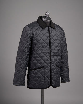 Lavenham Denham Snap Front Diamond Quilted 100G Wadded Hybrid Coat Black 7 2542