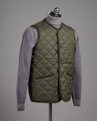 Lavenham Thornham Diamond Quilted 100G Wadded Vest Olive 10 2521