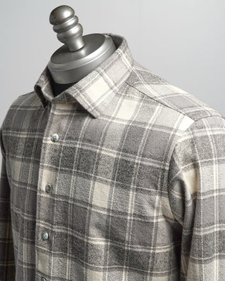 Blazer For Men by Royal Shirt Mammoth Flannel Cotton Check Shirt Grey  3