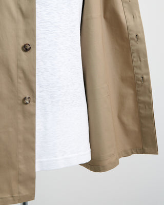 Blazer For Men by Royal Shirt Japanese Supima Cotton Stretch Shirt Jacket Khaki  3