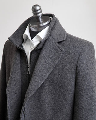 HiSo Charcoal Wool  Cashmere Hybrid Topcoat Charcoal  2