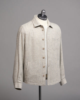Fedeli Alpaca Wool Chester Shirt Jacket Heather Grey 1 5296