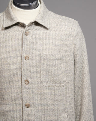 Fedeli Alpaca Wool Chester Shirt Jacket Heather Grey 2 5300