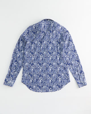 Fedeli Pineapple Print Cotton Stretch Shirt Blue  4
