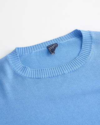 Fedeli Argentina 12 Gauge Light Frosted Crewneck Sweater Light Blue  3