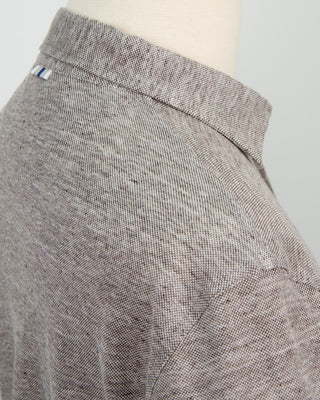 Fedeli Quattro Piquet Lino Melange Polo Grey 1272