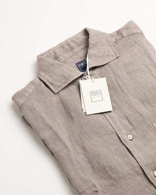Fedeli Phil Linen Shirt Taupe 4 38