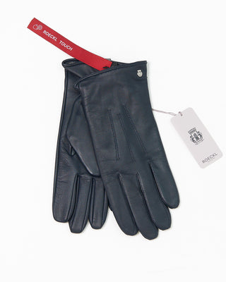 Roeckl Coburg Touchscreen Lined Navy Leather Gloves Navy