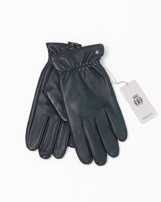 Roeckl Detroit Fleece Lined Navy Leather Gloves Navy