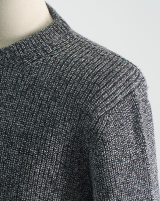 Piacenza 1733 Girocollo Punto Pannocchia Crewneck Sweater Black  White  3