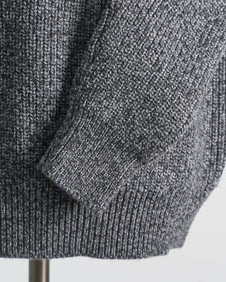 Piacenza 1733 Girocollo Punto Pannocchia Crewneck Sweater Black  White  4