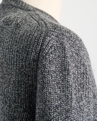 Piacenza 1733 Girocollo Punto Pannocchia Crewneck Sweater Black  White  5