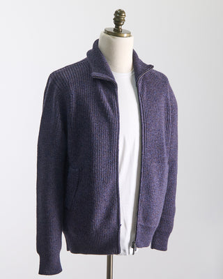 Piacenza 1733 Full Zip Sweater Jacket With Pockets Purple