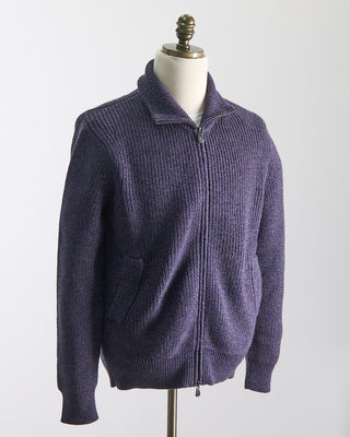 Piacenza 1733 Full Zip Sweater Jacket With Pockets Purple  1