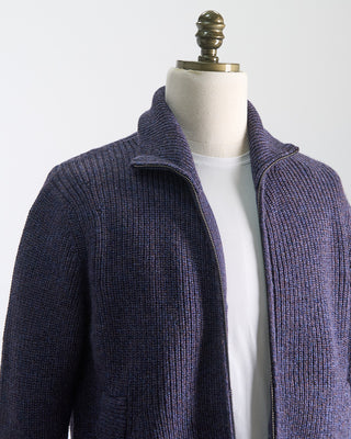 Piacenza 1733 Full Zip Sweater Jacket With Pockets Purple  3