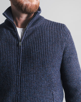 Piacenza 1733 Full Zip Sweater Jacket With Pockets Purple fw24