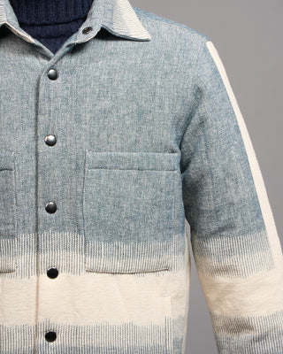 Kardo Woody Handloom Cotton Jacket In Off White  Grey Denim 3 5107