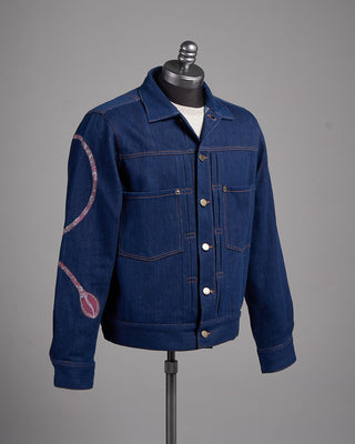 Kardo Marvin Indigo Hand Painted Denim Jacket Indigo 3 2601