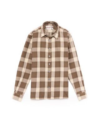 Outclass Taupe Check Easy Shirt Taupe 5 4736