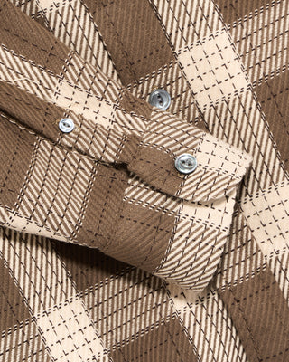Outclass Taupe Check Easy Shirt Taupe 8 4738
