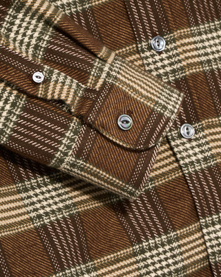 Outclass Brown Houndstooth Blanket Easy Shirt Brown 13 4734