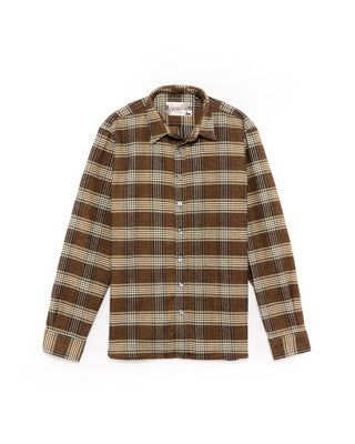 Outclass Brown Houndstooth Blanket Easy Shirt Brown 7 4732