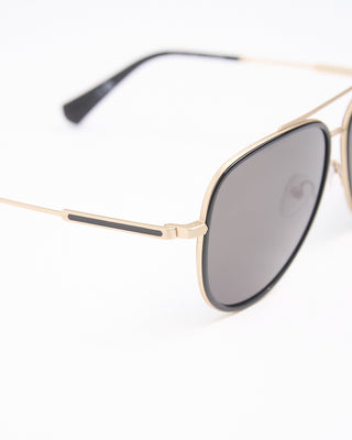 John Varvatos Eyewear Black  Gold Double Frame Round Aviator SJV566 Sunglasses Black  4