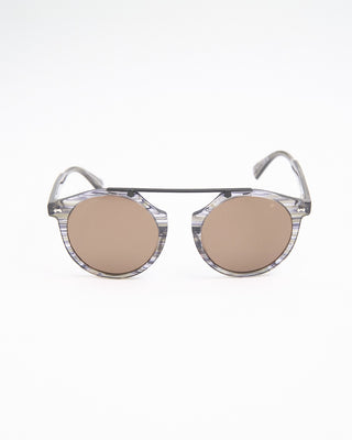John Varvatos Eyewear Striped Grey Round Isolated Lens SJV568 Sunglasses Grey 