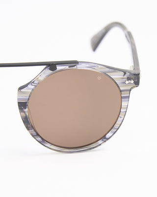 John Varvatos Eyewear Striped Grey Round Isolated Lens SJV568 Sunglasses Grey  1