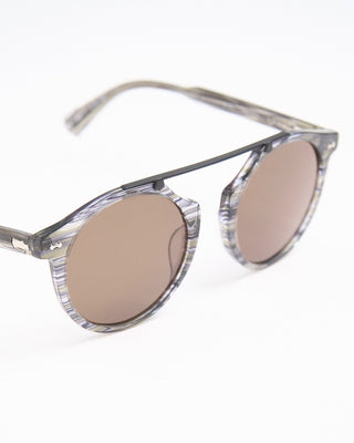 John Varvatos Eyewear Striped Grey Round Isolated Lens SJV568 Sunglasses Grey  2