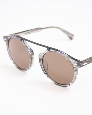 John Varvatos Eyewear Striped Grey Round Isolated Lens SJV568 Sunglasses Grey  3