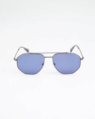 John Varvatos Eyewear Gunmetal Metal Frame  Blue Lens SJV570 Sunglasses Gunmetal  1